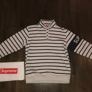 Men’s Supreme F/W 16 striped zip up sweatshirt